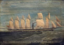English School (early 20th century): Ship portrait of 'The Celebrated Auxiliary Steam Clipper Great