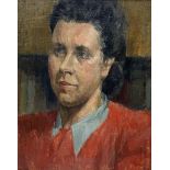 Jack Hellewell (Northern British 1920-2000): Head and Shoulders Portrait of Jack's Sister Edith