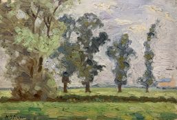 William Miller Frazer (Scottish 1864-1961): Landscape with Trees and Cottage