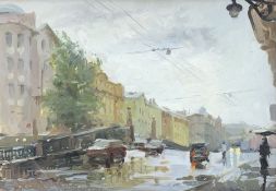 Ekaterina Morgun (Russian 1982-): Street after Rain