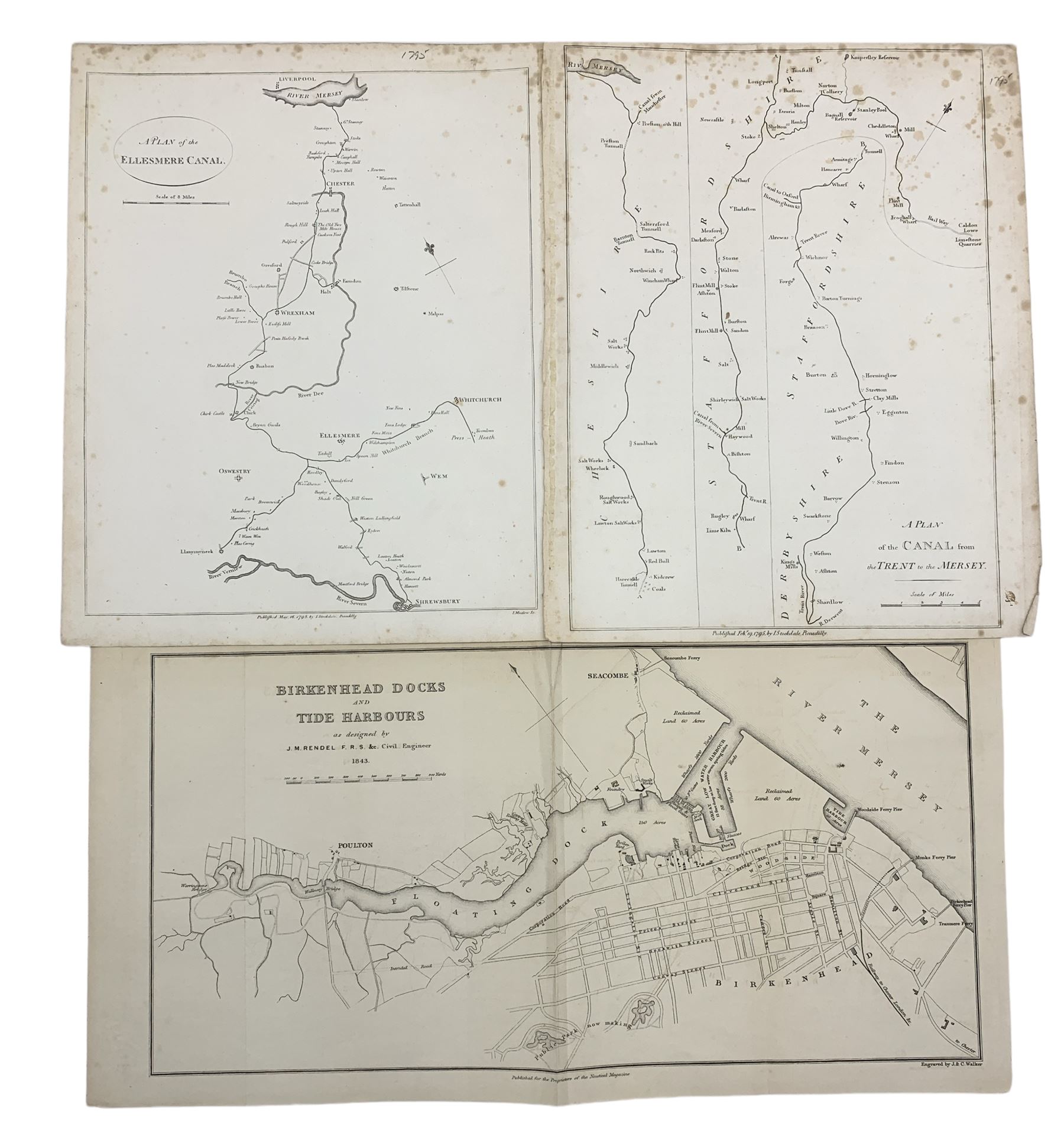 Joseph Mutlow (British fl. 1795-1834): 'A Plan of the Ellesmere Canal' and 'A Plan of the Canal from