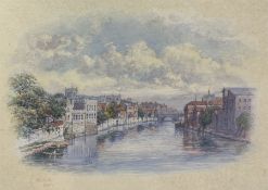 George Fall (British 1845-1925): 'York' View Over River Ouse