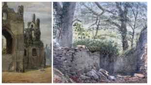 Peace Sykes (British 1826-1903): 'Spider Alley' and Abbey Ruins