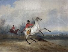 Circle of Henry Thomas Alken (British 1785-1851): Huntsman on Bucking Horse