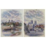 George Fall (British 1845-1925): 'Bootham Bar - Minster York' and 'Marygate Tower - Minster York'
