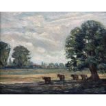 Michael Chapman (British 1933-): 'Foulsham' Norfolk - Landscape with Cows