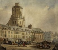 Thomas Shotter Boys (British 1803-1874): The Belfry of the City Hall - Boulogne-sur-Mer - France