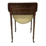 William IV mahogany drop leaf work table