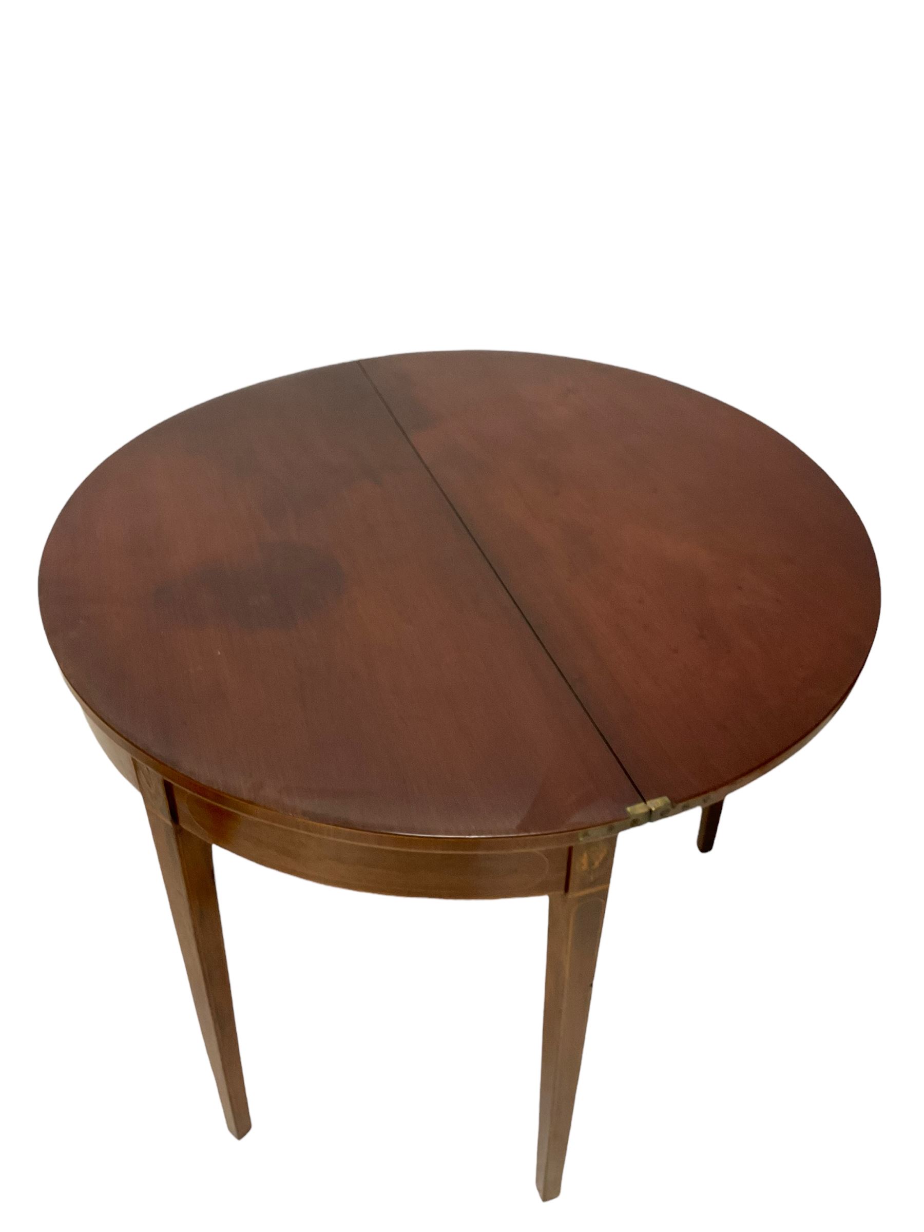 George III mahogany demi lune tea table - Image 4 of 4