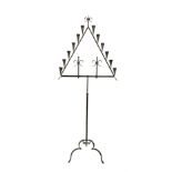 Wrought metal candle stand with 12 candle holsers