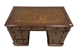 Victorian mahogany pedestal desk
