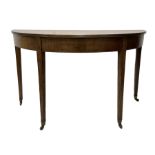 George III mahogany demi lune side table