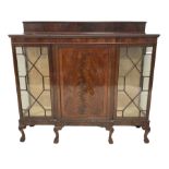 Edwardian mahogany breakfront display cabinet