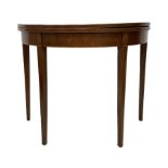 George III mahogany demi lune tea table