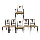 Late Victorian mahogany part drawing room suite