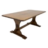 20th century oak refectory style dining table