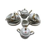 Japanese Soko China tea set for six with dragon design