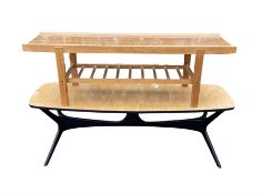 X framed coffee table together with another coffee table