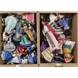 Large collection of souvenir dolls in five boxes (qty)