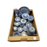 Group of Wedgwood jasperware and similar vase in one box