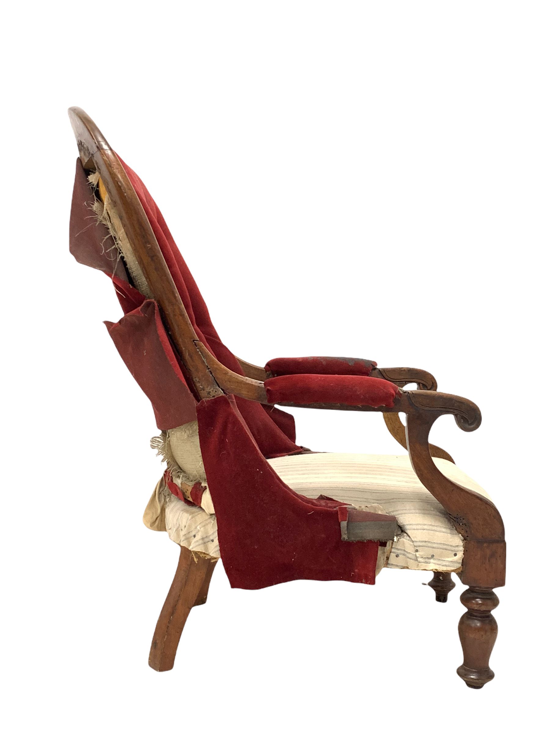 Victorian spoon back armchair - Image 3 of 3