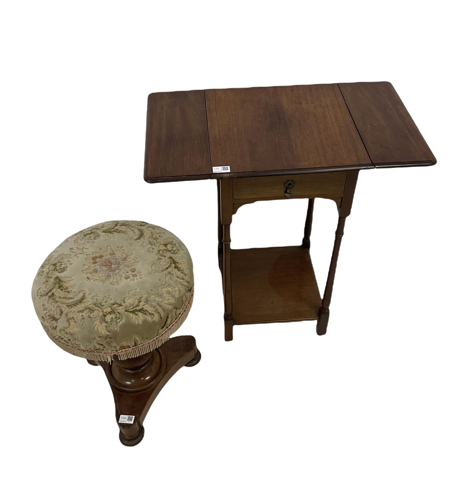 Mahogany drop leaf occasional table - Image 2 of 2