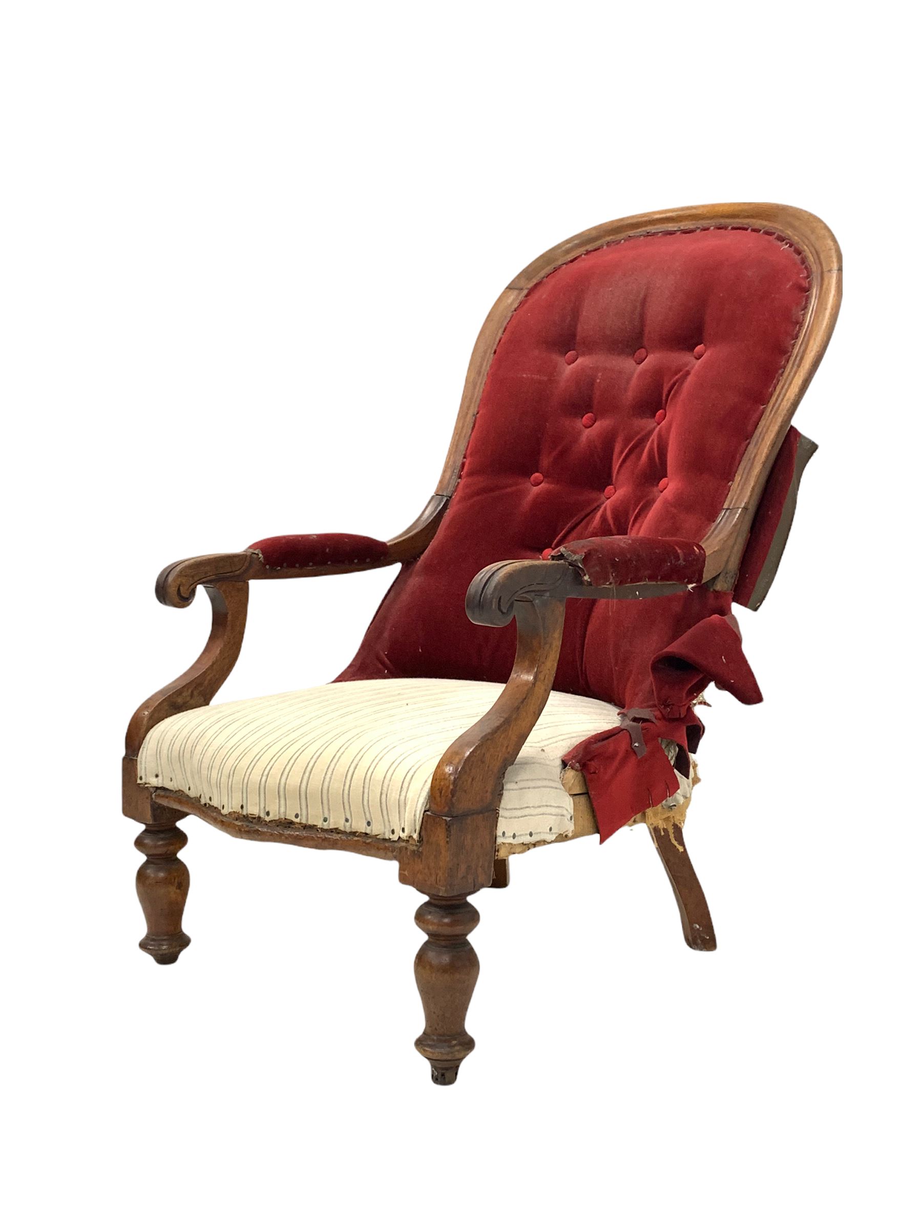 Victorian spoon back armchair - Image 2 of 3