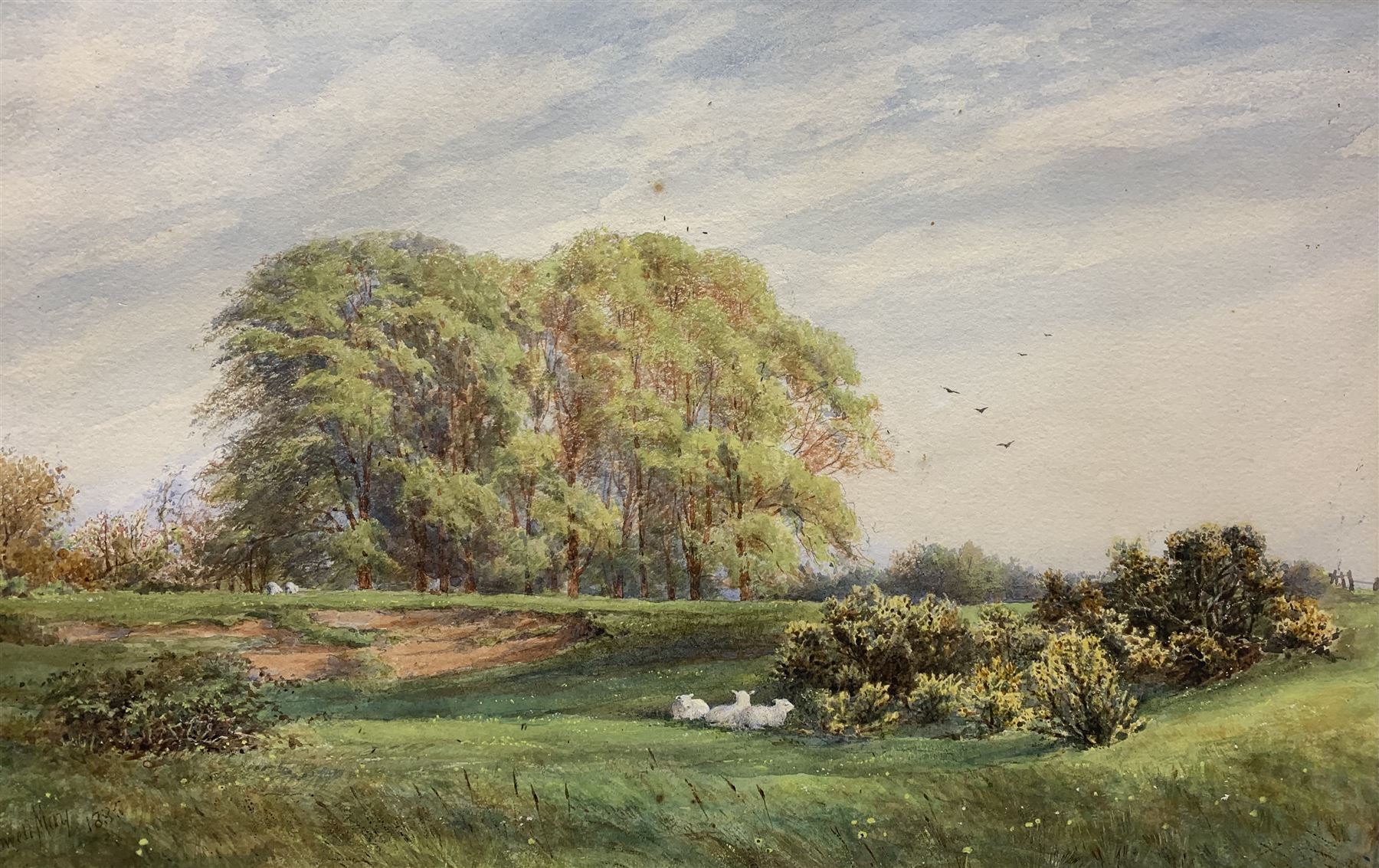 Arthur Powell May (British 1824-1900): 'Spring Head Storrington' West Sussex and Sheep Resting in an - Image 2 of 4