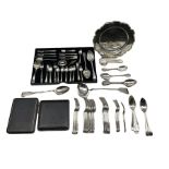 Quantity of plated cutlery in various designs and plated bread board frame