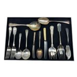 Quantity of assorted plated cutlery in various designs