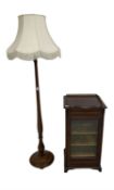 Edwardian music cabinet and an oak standard lamp