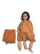 Schoenau & Hoffmeister 1909 bisque head doll with sleeping eyes and open mouth H53cm