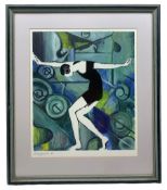 Duncan John Lister (British contemporary): Art Deco Style Dancing Flapper Girl