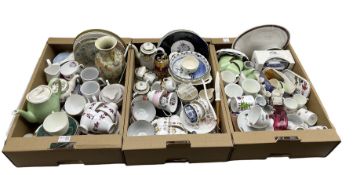 Three boxes of ceramics and glass to include Paragon teacups