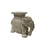 Ivory finish ceramic elephant seat