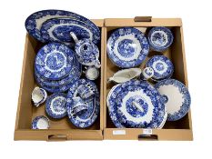 Woods Ware 'English Scenery' blue and white dinner ware and other matching pieces in two boxes