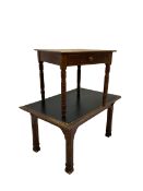 19th century ecclesiastical pine table with oak top