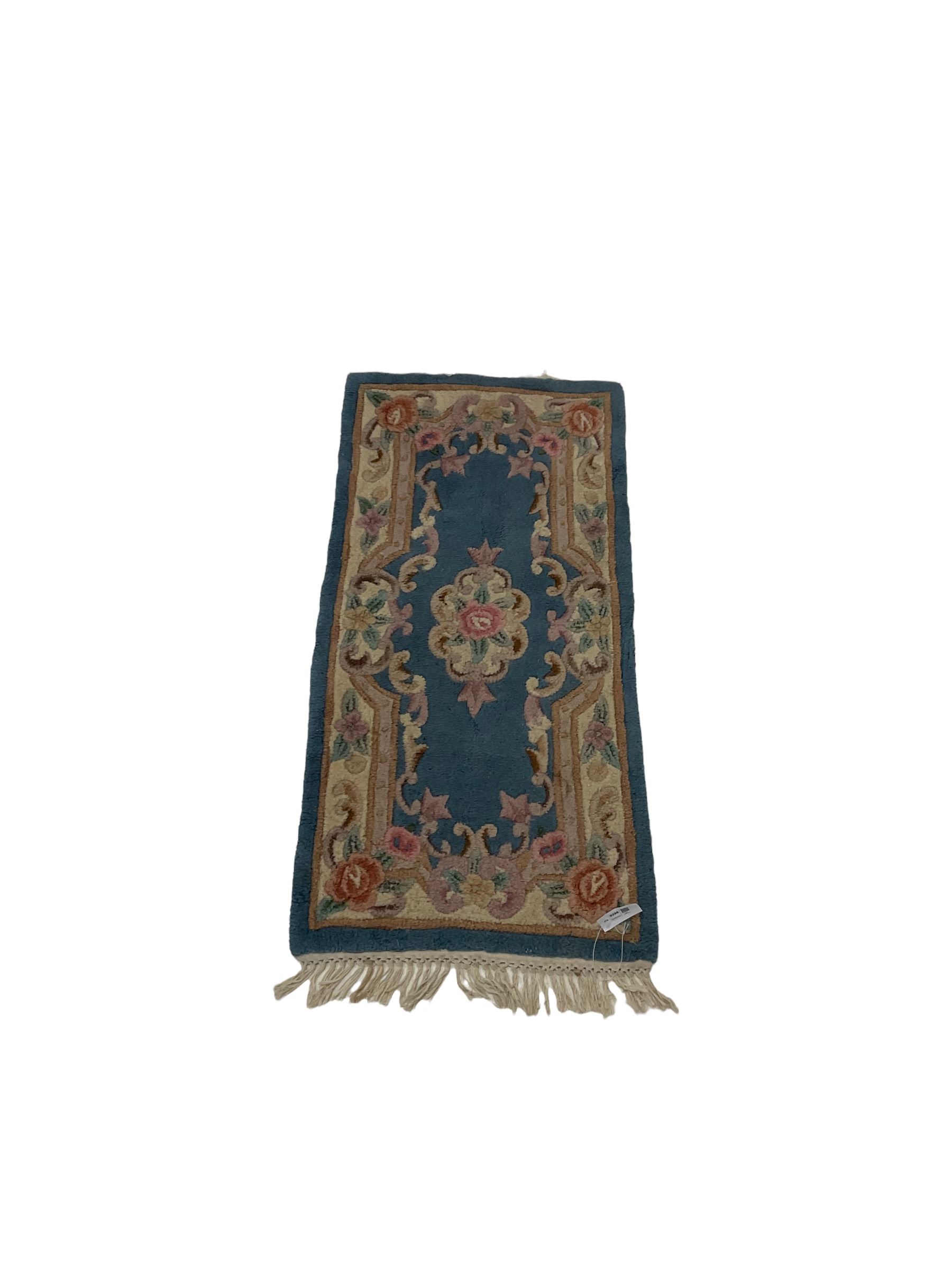 Chinese washed woollen rug 135cm x 59cm