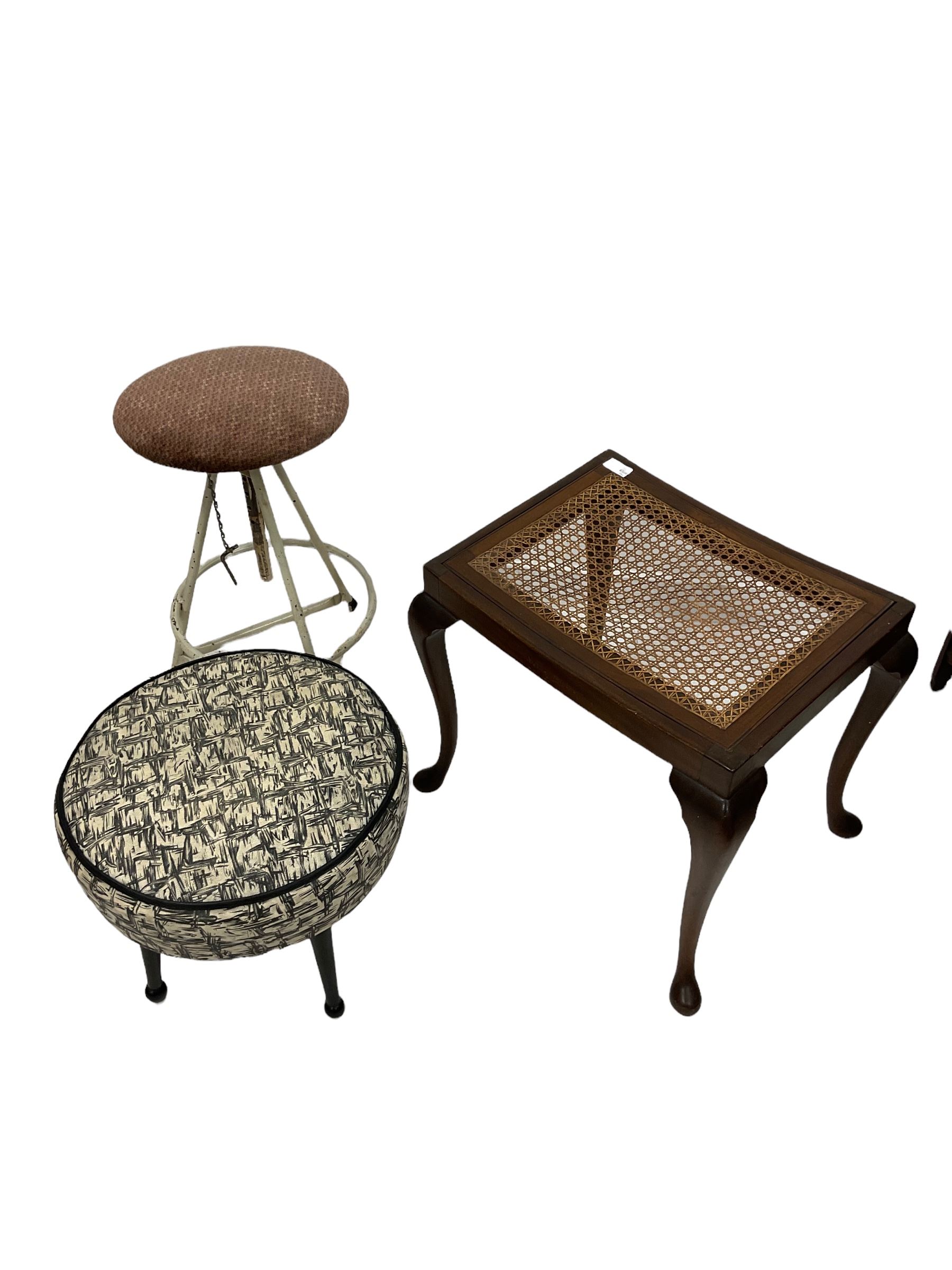 Three stools in various sizes and styles