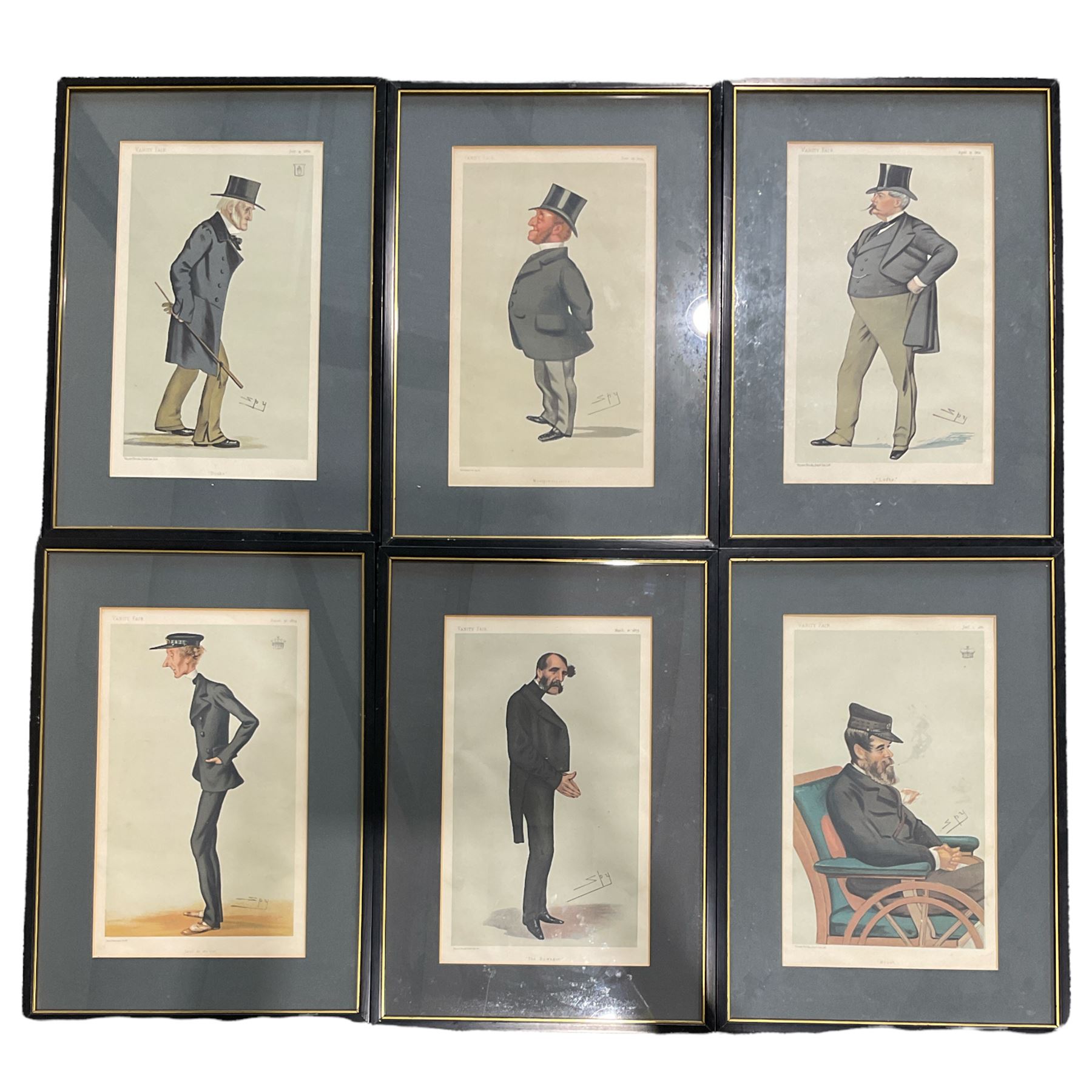 After Sir Leslie Matthew 'Spy' Ward (British 1851-1922): Set six 19th century Vanity Fair lithograph