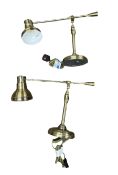 Pair of brushed brass adjustable reading lamps (2)