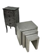 Silvered foil pedestal chest