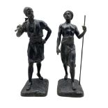 Pair of late 19th Century bronzed spelter figures