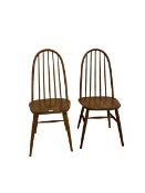 Pair of light oak dining chairs