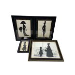 Four framed silhouettes