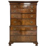 Waring and Gillows - mid-20th century mahogany Georgian style chest on chest