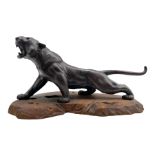 Large Japanese patinated bronze of a tiger