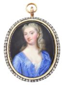 Christian Friedrich Zincke (German 1683-1767) Portrait miniature upon enamel