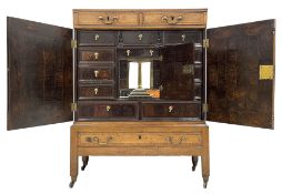 Mid-18th century walnut collectors cabinet on stand