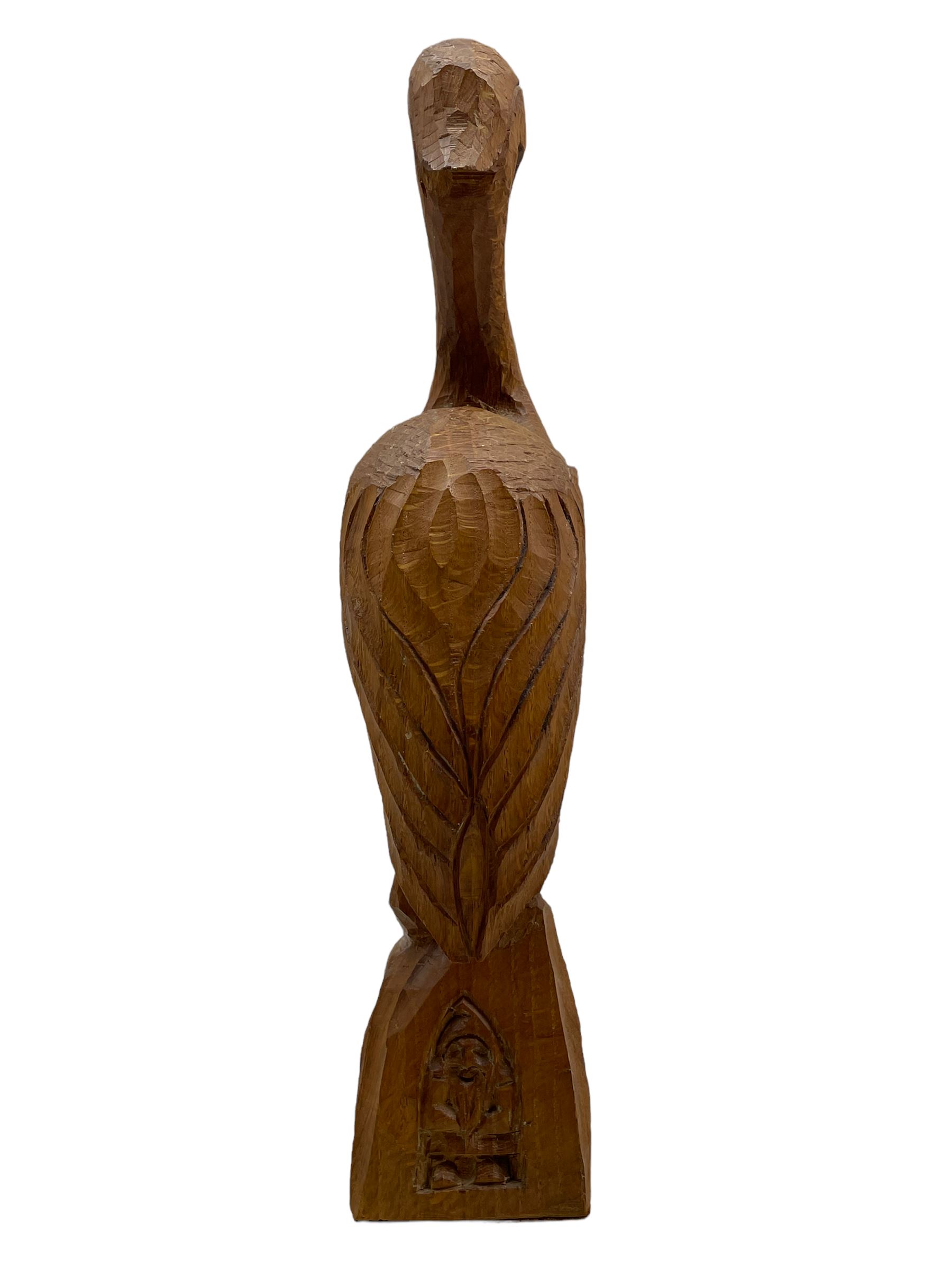 'Gnomeman' carved oak figure of a wading bird - Image 5 of 6